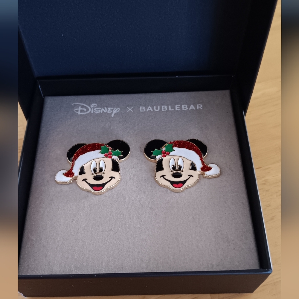 NEW Disney Baublebar Mickey Mouse Christmas Earrings - Picture 2 of 3